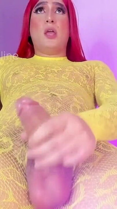 Shemale Colombian Huge White Cock Cumshot - Aline's Birthday March 17