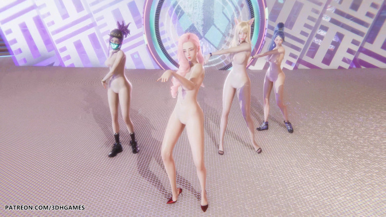 3D-Hentai Games: [Mmd] Aespa - Fete Ahri Akali Seraphine Kaisa Dans nud sexy