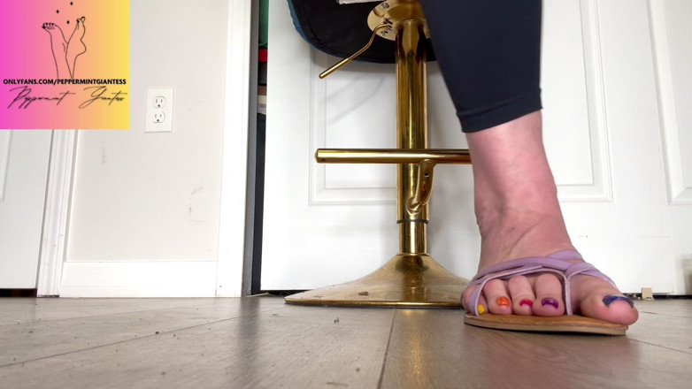 Peppermint Giantess: Size 16 Feet Shoeplay &amp; Dangling in Sandals - 67 Tall Amazon