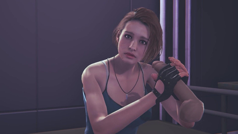 Waifu club 3D: Jill Valentine sacudiendo tu polla facial