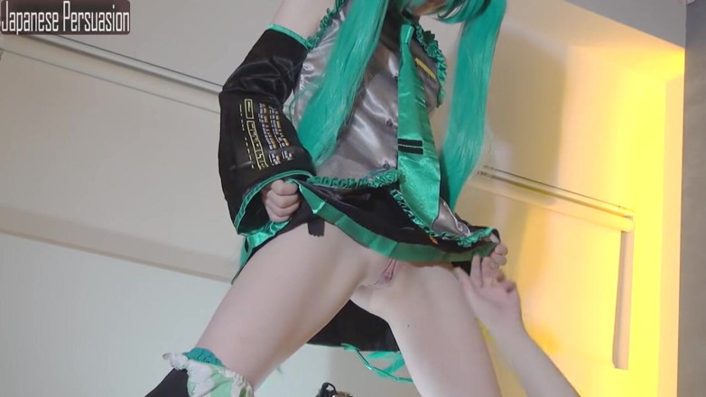 THAT'S WHAT SHE SAID: Miku 코스플레이어 리마스터링 - 솔로 플레이와 섹스하는 클래식 Miku 코스튬 - 3