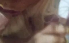 Ebony wife sucks and gets the sperm that she likes so much