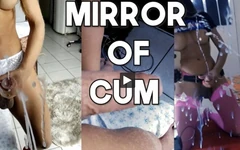 鏡の上の精液の奔流