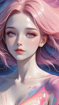 Lustrender: Living Abstract Art Skin Big Tit Morphing Beauty - Ai Video