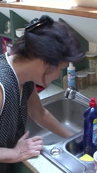 Mature Brunette MILF Pounded Hard on Kitchen Counter