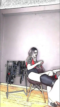 Quý cô angela giày cao gót tôn sùng hoạt hình phục tùng pleaser gót chân
