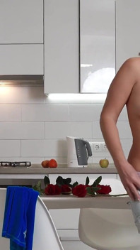 Horny 53 Year Old Mature MILF Iris Masturbates in the Kitchen