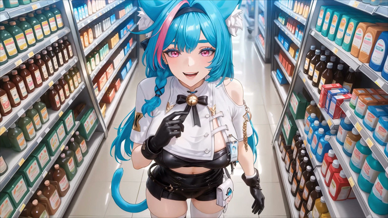 Short Love AI: Kåt catgirl fångad och knullad på kontoret DP överraskning - ai genererad