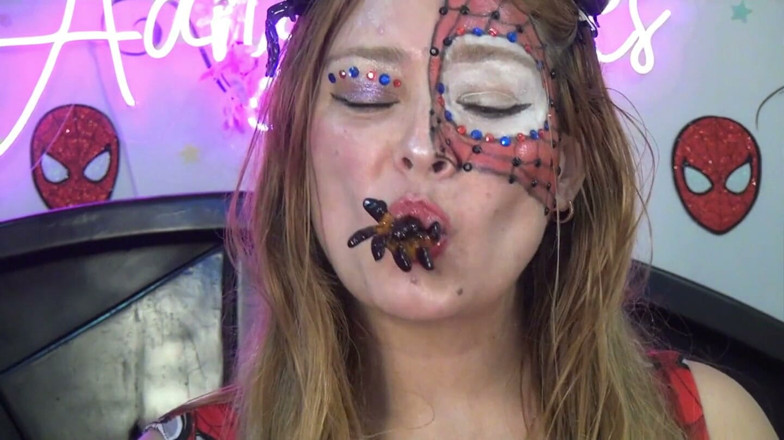 Angel eyes studio: Spider-girl's Extreme Swallowing Challenge! Huge Edible Spiders