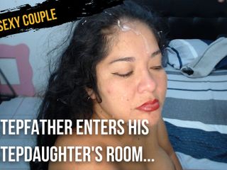 J sexy couple: 继父进入他继女的房间，把他的鸡巴塞进她的嘴里，用精液填满她的脸，然后让她吞下