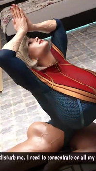 Prática de yoga com grande madrasta cockham super-heróis 29