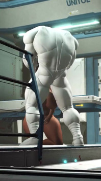 Una joven y sexy tetona de ébano tiene sexo anal duro con un robot sexual en Medbay