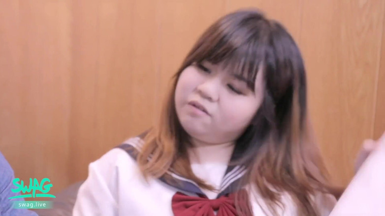 SWAG.live: Uniform Babe, Takes It All in Her Mouth.