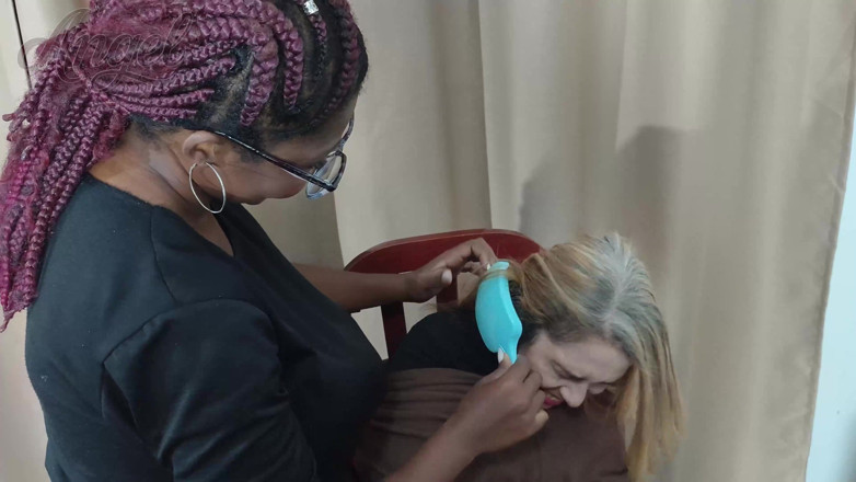 Angel Big B: Making the Blonde Almost Herself From so Many Tickles in...