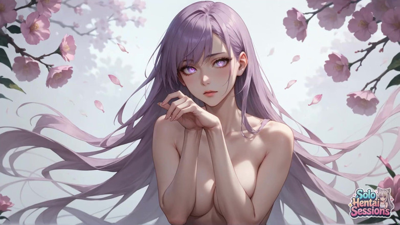 Solo Hentai Sessions: Violet Hair Goddess Sips Morning Coffee in Sunlit Sanctuary