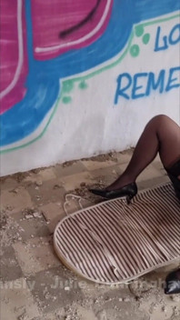 Abandoned Building Floor Slut - Julie Caught Wanking on Dirty Floor