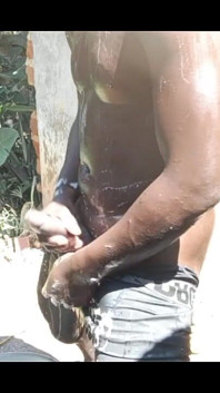 Black Teen Showering While Masturbating in Neighbors Washrooms