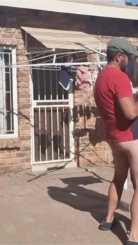 Outdoor Fucking While Taking off the Laundry
