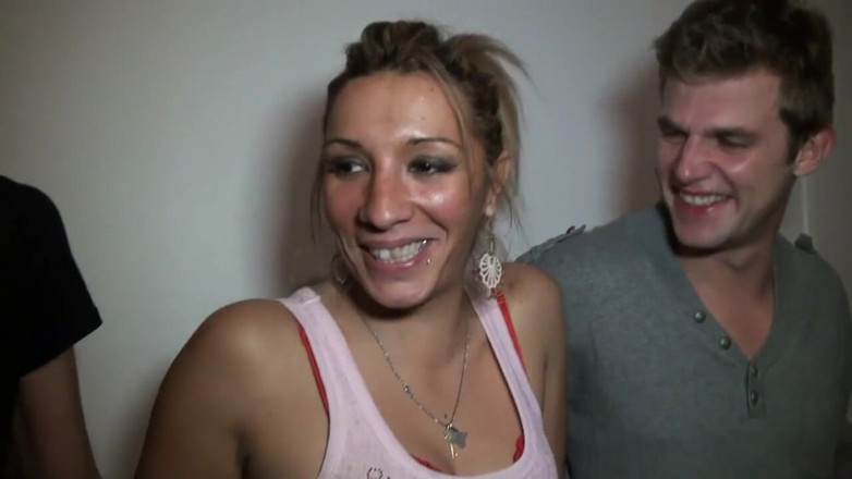 Nude in France: Pretty Blonde Slut Hard Double Penetrated and Jizzed
