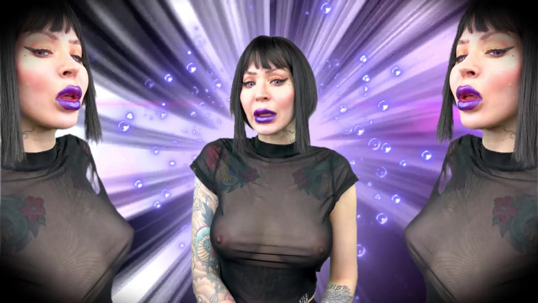 Baal Eldritch: Violet gotik dudaklar, yumuşak öpücükler - ruj fetişi, dudak fetişi, öpücük, öpüşme