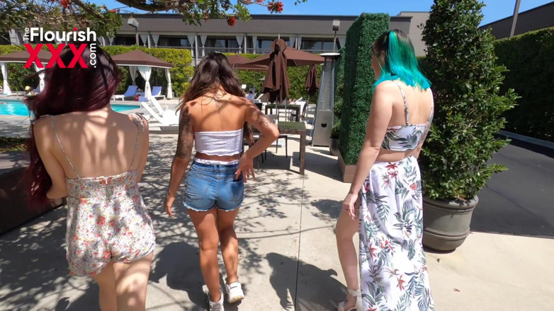 The Flourish XXX: Springtime bisexual lesbian bestfriends threesome starring Sabina Rouge, April Olsen,...