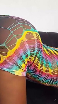 Ebony Petite Teen Playing with Her Self