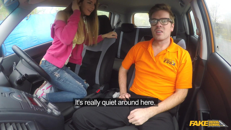 Fake Driving School: Fake Driving College - Italian Student Stella Cox Seduces Instructor for...