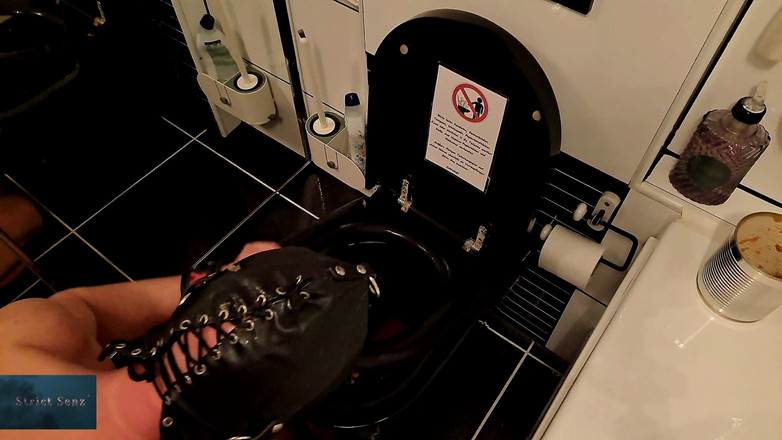 Strict Senz: Disgusting Training Eating Food From Toiletbowl by Strict Skinny German...