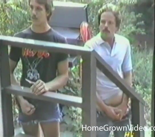 Homegrown Vintage: Two guys take it in turns on a small tits...