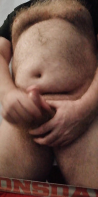Uk Hairy Daddy Bear Wanking w Red Lonsdale Briefs