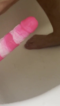 Shower Fun with 2 Big Dildos Fucking My Smooth Hole