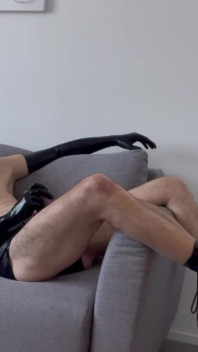 Masturbating in Latex
