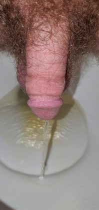 Closeup of My Cock Peeing Over the Toilet 2