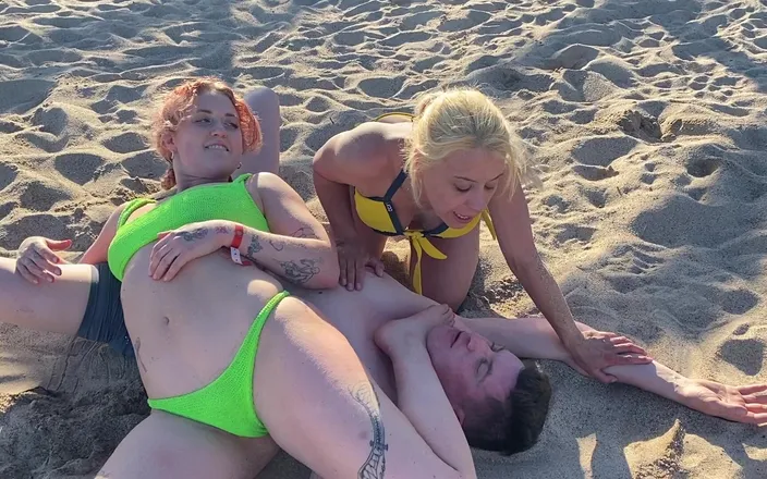 NM fetish wrestling videos by Princess Nikki: Two Lesbian Hotties Wrestling on the Beach and After That...