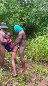 Sex Inside a Swampy River Rounded by Wild Bushes