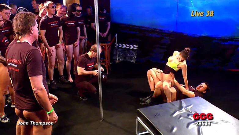 GGG John Thompson Studio: Ggg Live Bukkake - Slut Gets Face Flooded with Cum