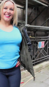 Ashley Rider walks on streets of downtown