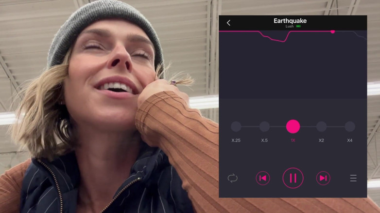 Serenity Cox: Éjaculation en public dans une épicerie avec un vibromasseur télécommandé Lush