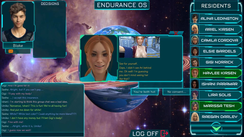 Dirty GamesXxX: Stranded In Space: ragazze calde che mandano foto di nudo....