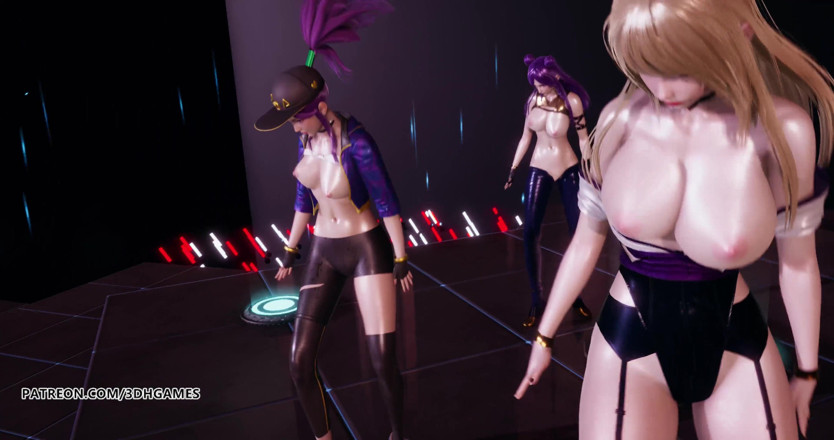 3D-Hentai Games: Popstars Ahri Akali Evelynn Kaisa nejlepší necenzurovaný 3D striptýz