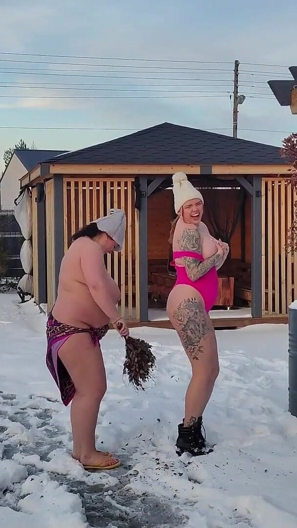 Swingers. Two Married Couples Play in the Snow Naked in Public. the Women Pee in the Snow and the Men Lick It off. (Bastet)