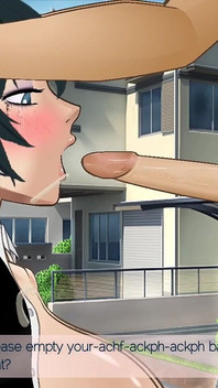 Himeno diikat di tiang jalanan dan tenggorokan cewek penurut ini dientot habis-habisan