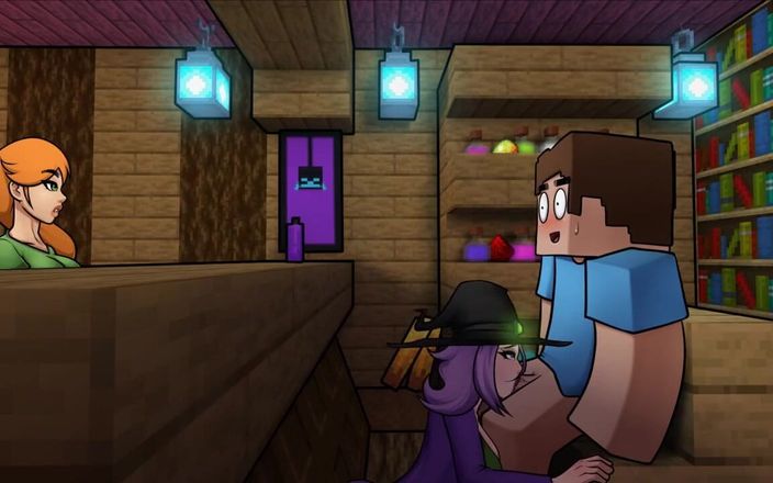 LoveSkySan69: Minecraft Hentai Horny Craft - Part 21 - Witch Blowjob Under Table by...