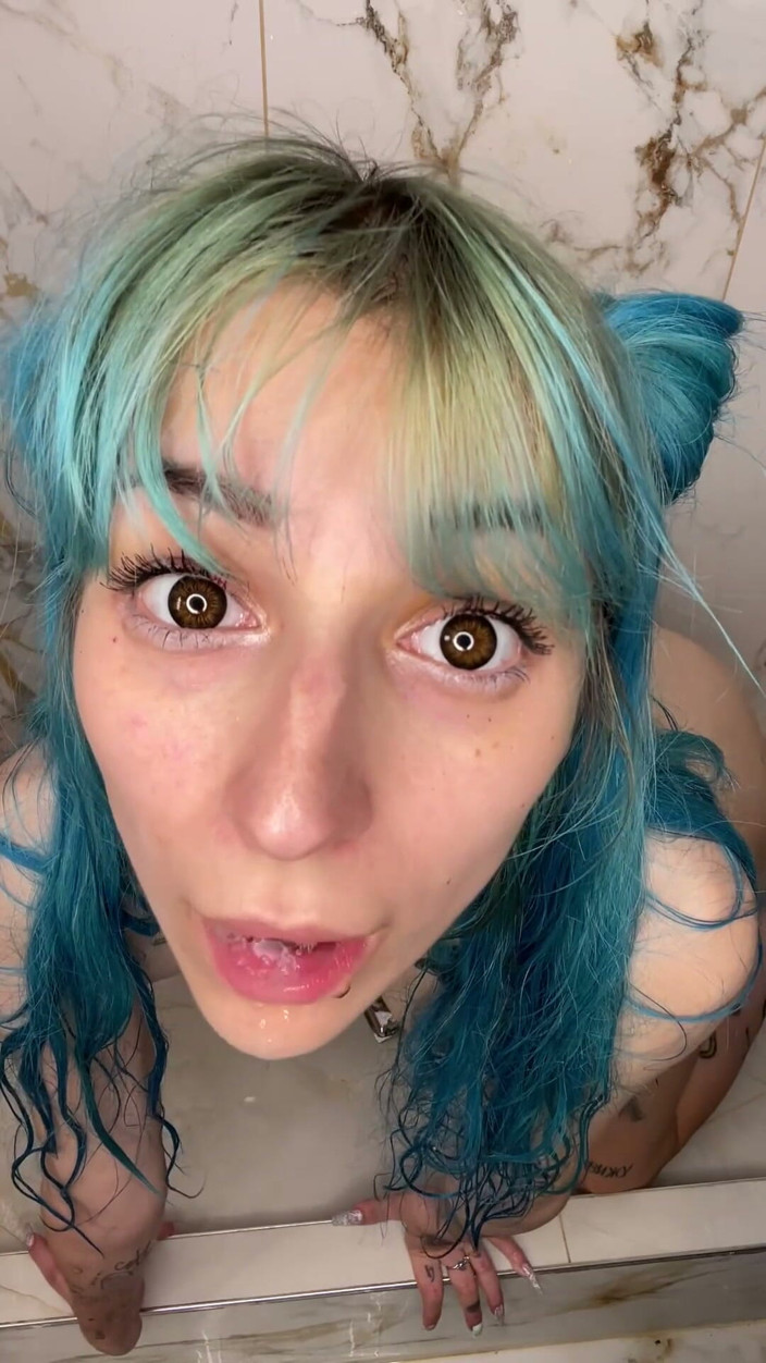 lanalovacutie: Ahegao and Drooling in a Shower