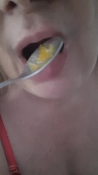 Eating a Delicious Dessert