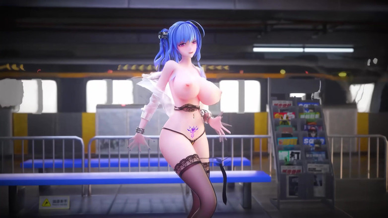 MikuMotion: [mmd]圣路易斯碧蓝航线 一分一秒 Ol制服包臀裙蕾丝丁字裤 秘书