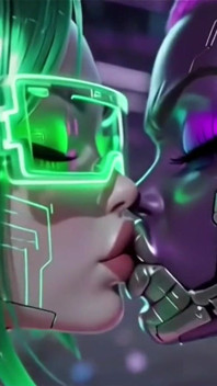 Beautiful Aliens Kiss on Nice Music, Ai Animation