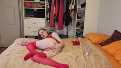 Josie Blade: All red masturbation