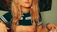 Straight Out of a Horror Film Comes This Bl00dy Babe to Tease You and Rub Her Juicy Wet Pussy for You