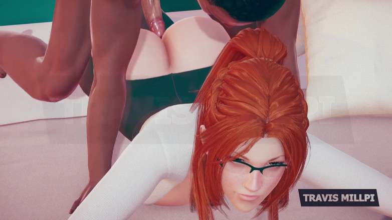 TravisMillpi: 사무실 판타지 안경을 쓰고 기어다니는 Thicc 빨간 머리 교수, 셔츠 쪼이는, 태도 장난 꾸러기